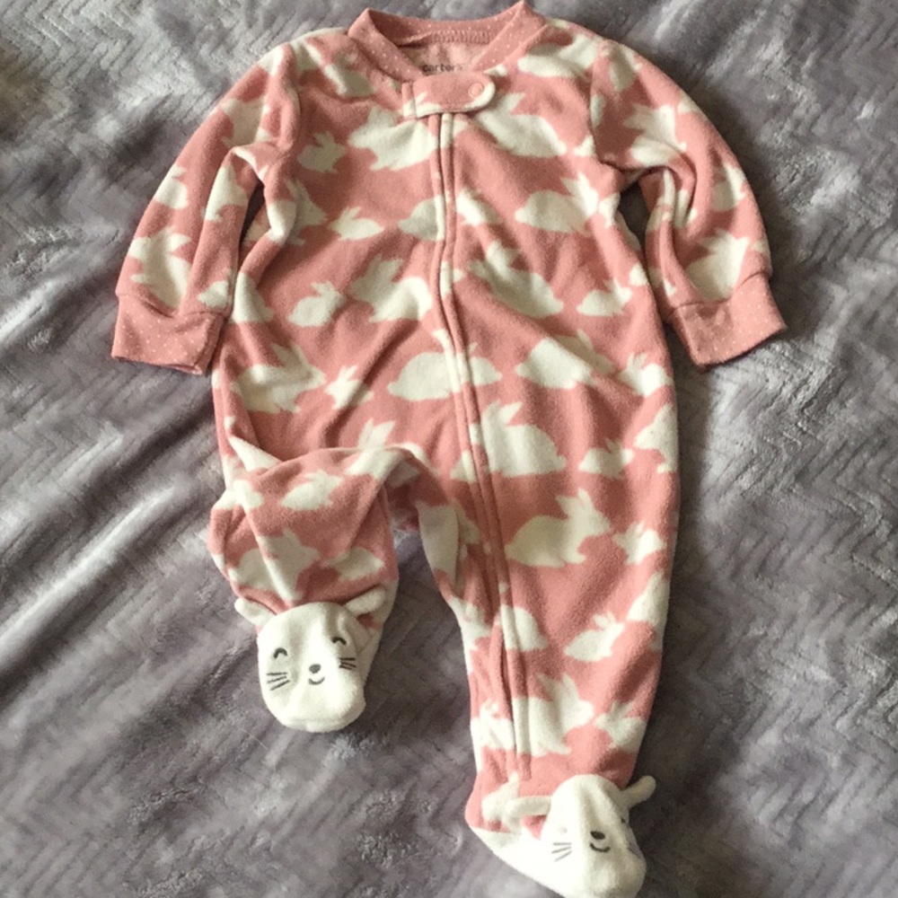Fleece footie BUNNY pajamas!